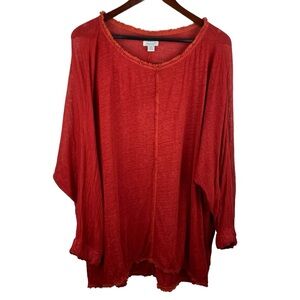 Sundance | Ariane Rust Woven Linen Dolman Sleeve Oversized Top